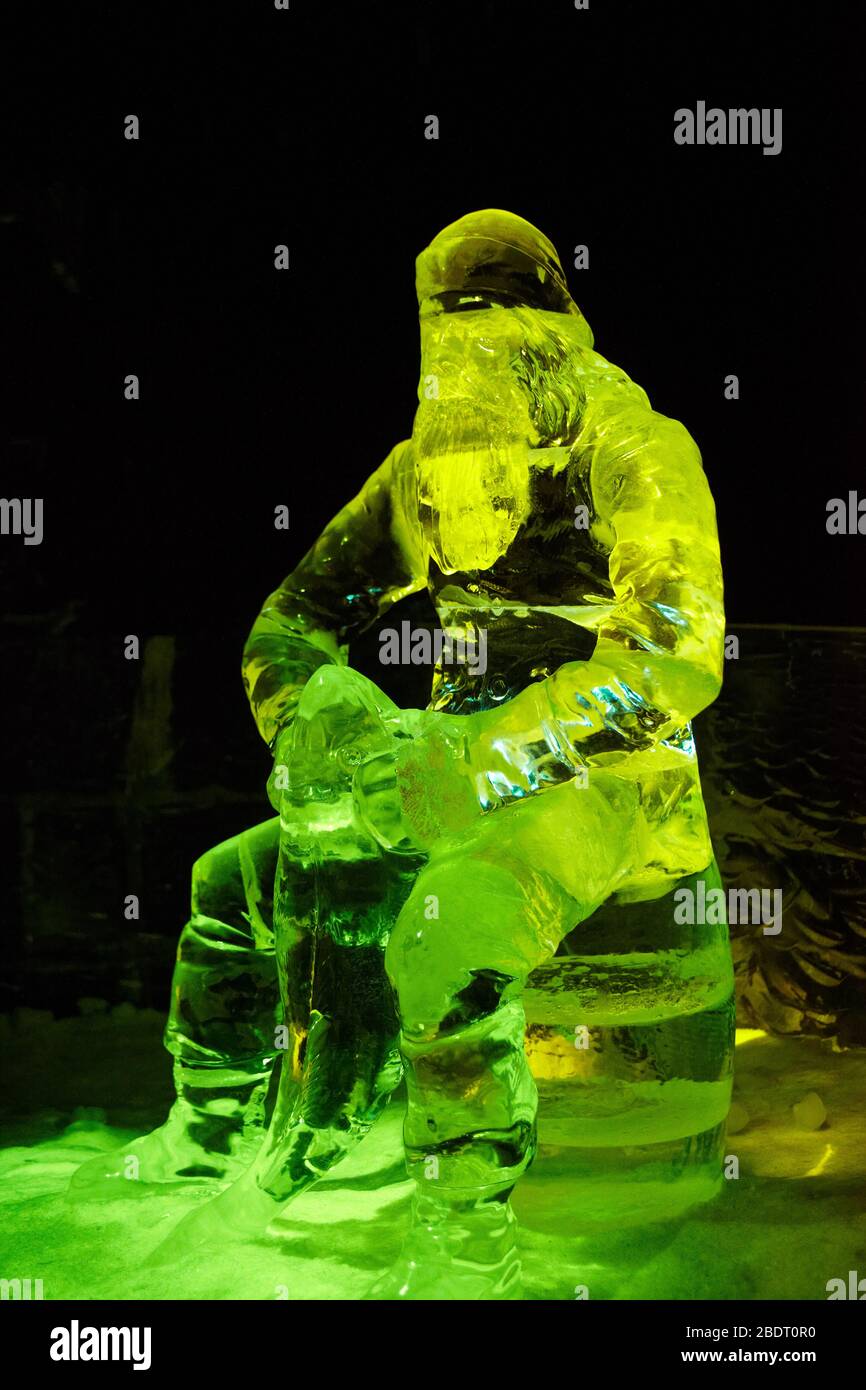 Ice sculpture at Magic Ice in Svolvaer town in the Lofoten Islands