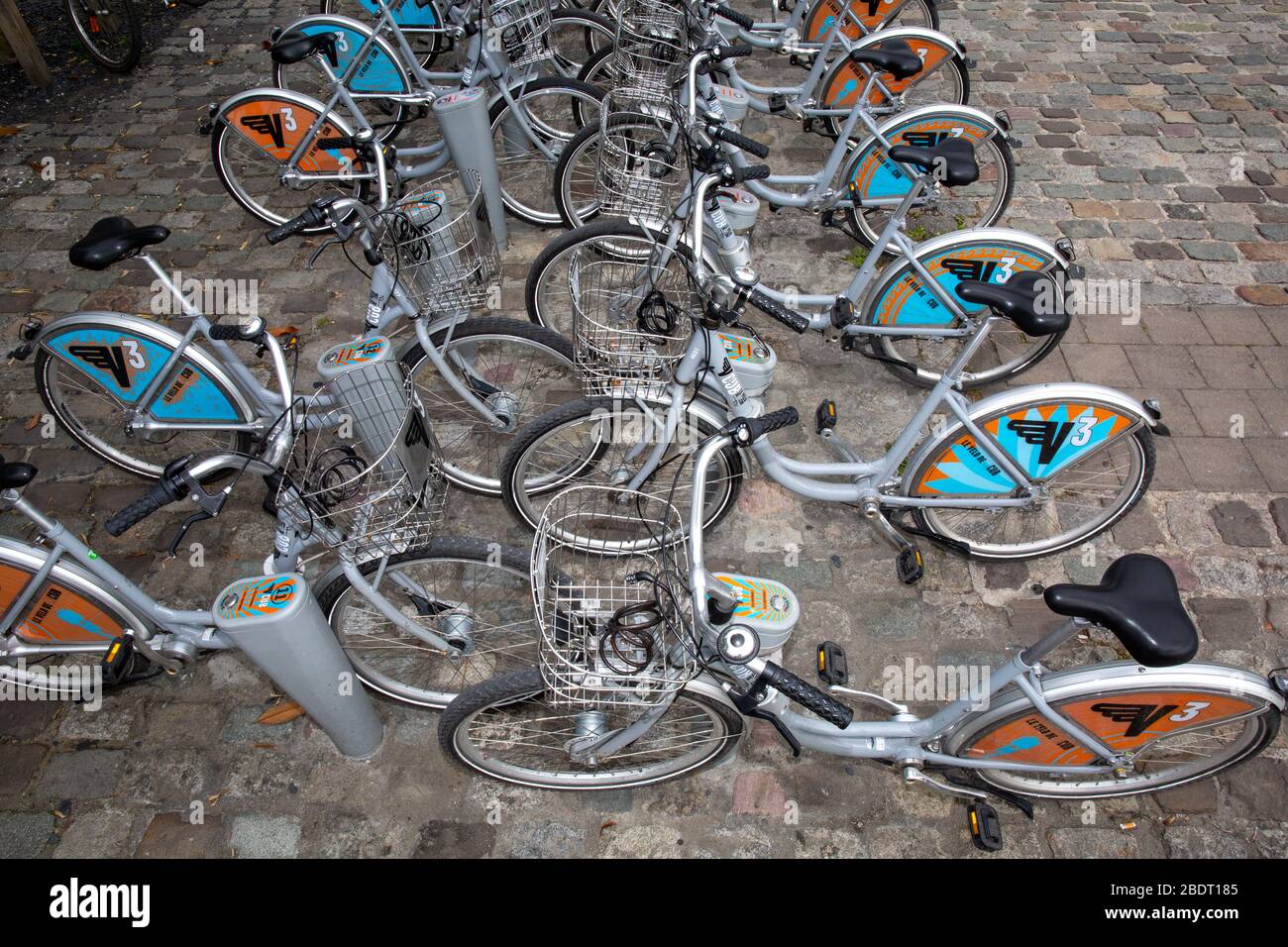 Bordeaux , Aquitaine / France - 03 30 2020 : urban town self-service bicycle in bordeaux city bike Stock Photo