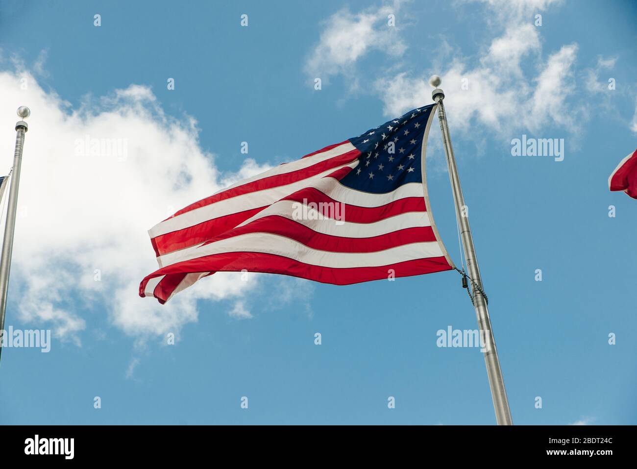 American flag on the blue sky Stock Photo - Alamy