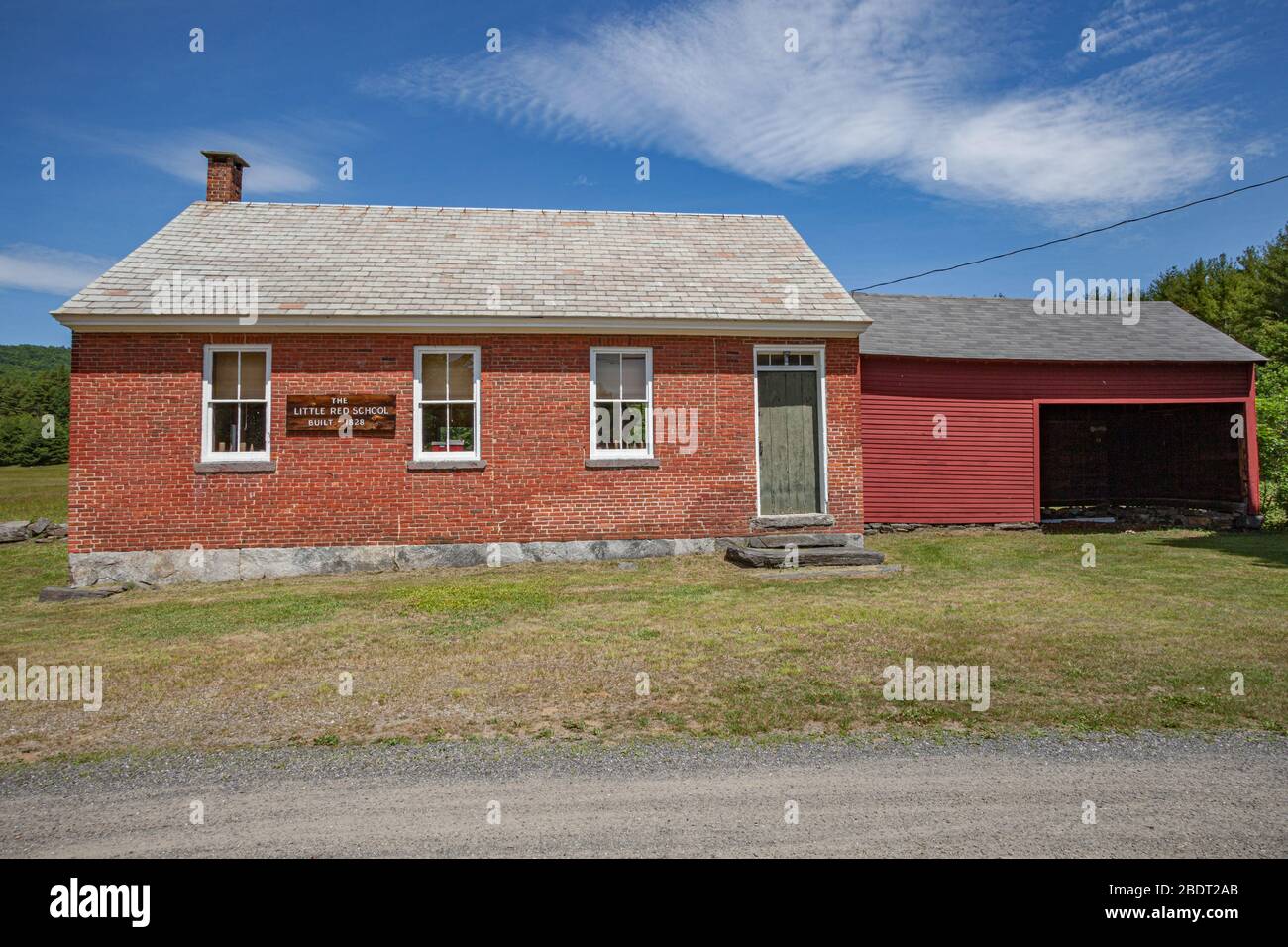 The Little Red Schoolhouse in Charlemont, MA Stock Photo Alamy