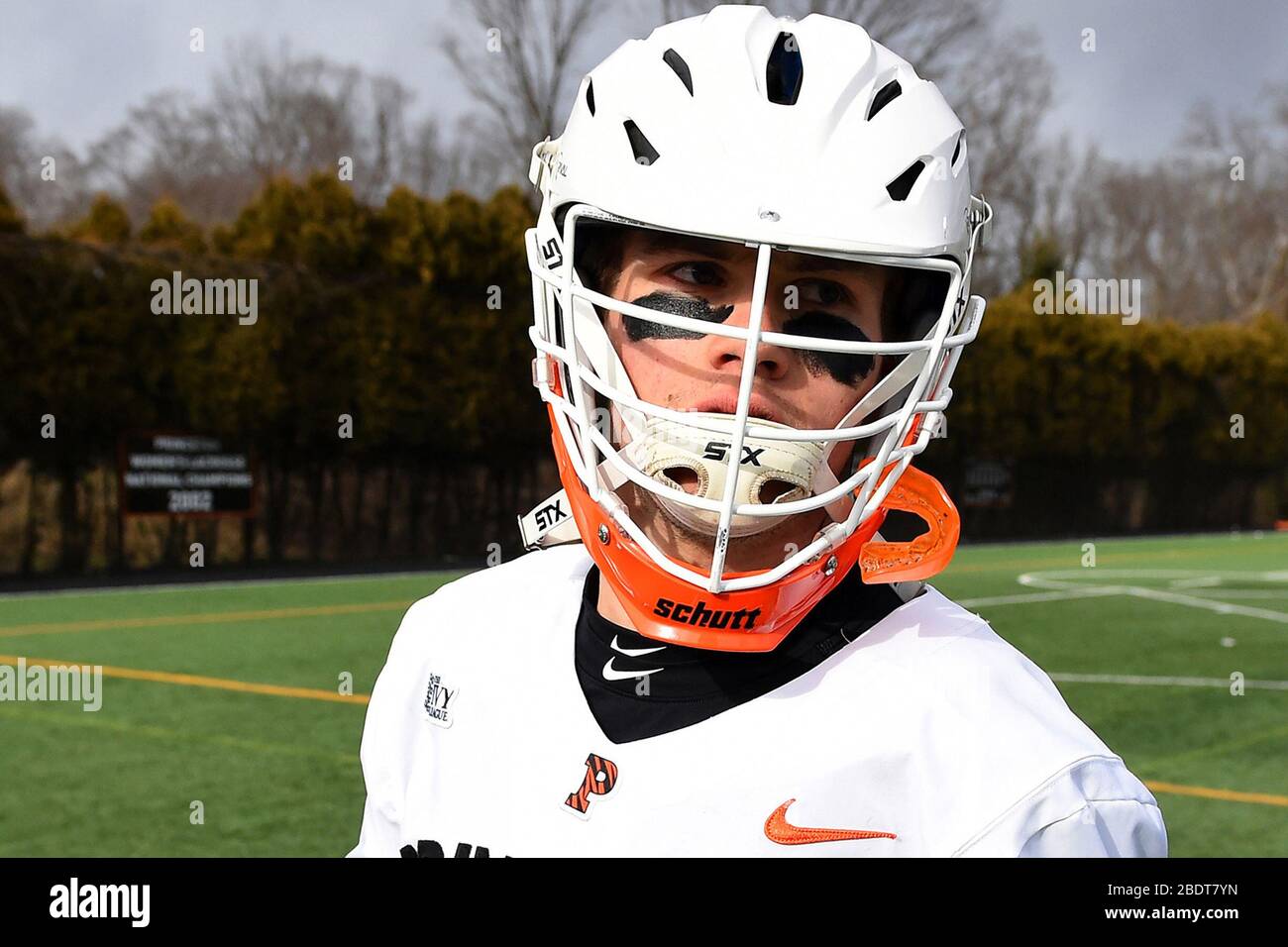 Princeton, New Jersey, USA. 29th Feb, 2020. Princeton Tigers attackman Michael Sowers #22 following an NCAA MenÕs lacrosse game against the Johns Hopkins Blue Jays at Class of 1952 Stadium on February, 29, 2020 in Princeton, New Jersey. Princeton defeated Johns Hopkins 18-11. Rich Barnes/CSM/Alamy Live News Stock Photo