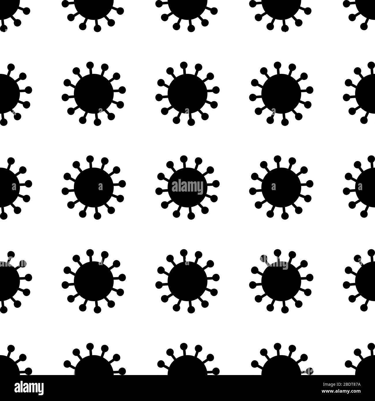 Coronavirus hand drawn bacterias in seamless pattern. Vector stock ...