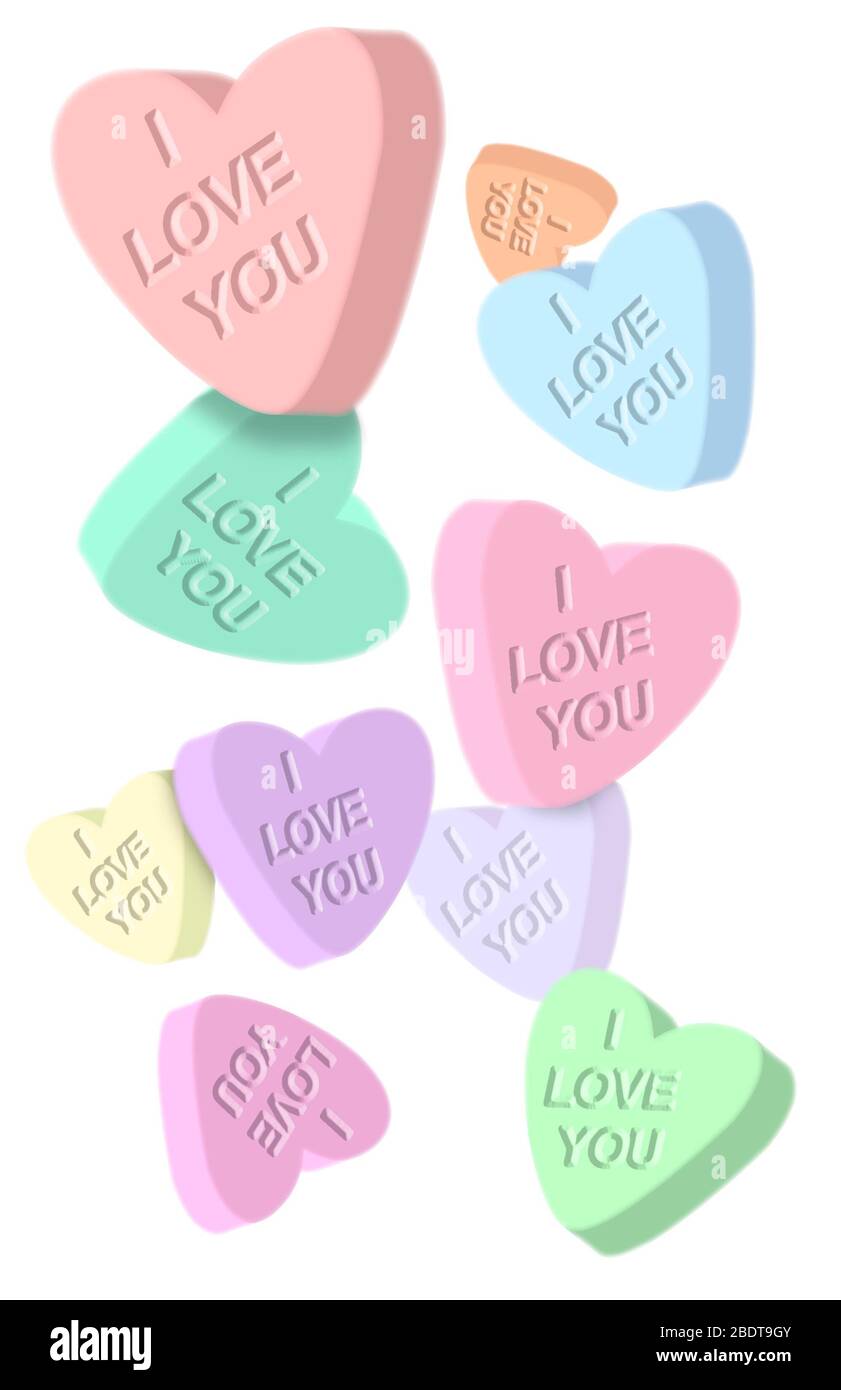 Valentine Candy Hearts Stock Photo