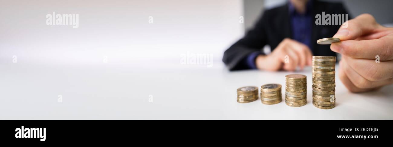 Salary Increase, Insurance Cost And Capital Rise Stock Photo