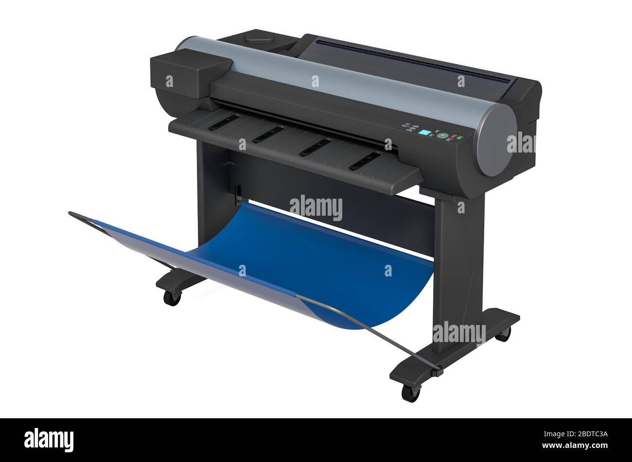 Wide Format Printer, plotter. 3D rendering isolated on white background Stock Photo
