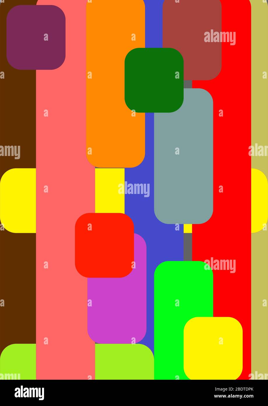 Colorful abstract template for text from rounded rectangles. Background image. Place for text. Vector image. Poster. Abstraction. Stock Vector