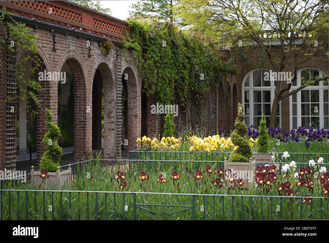 Landscape Green Formal Garden Dutch Holland Park, Ilchester Pl, Kensington, London Stock Photo