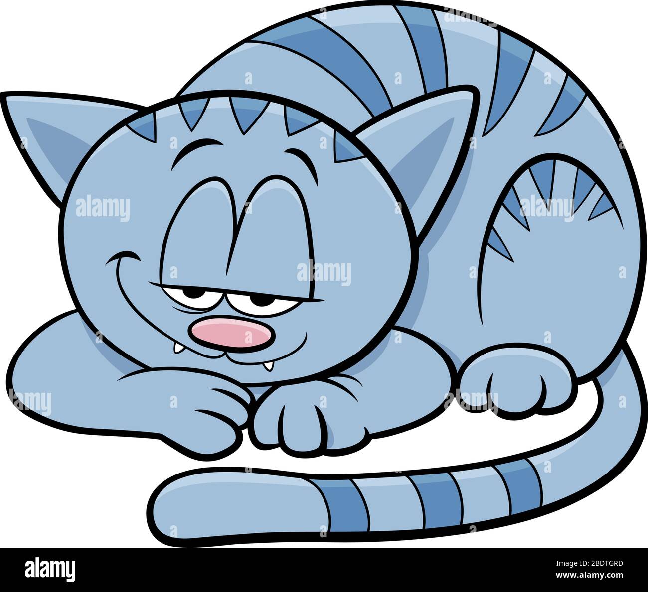 Cartoon Illustration of Funny Sleepy Cat or Kitten Comic Animal Character  Stock Vector Image & Art - Alamy