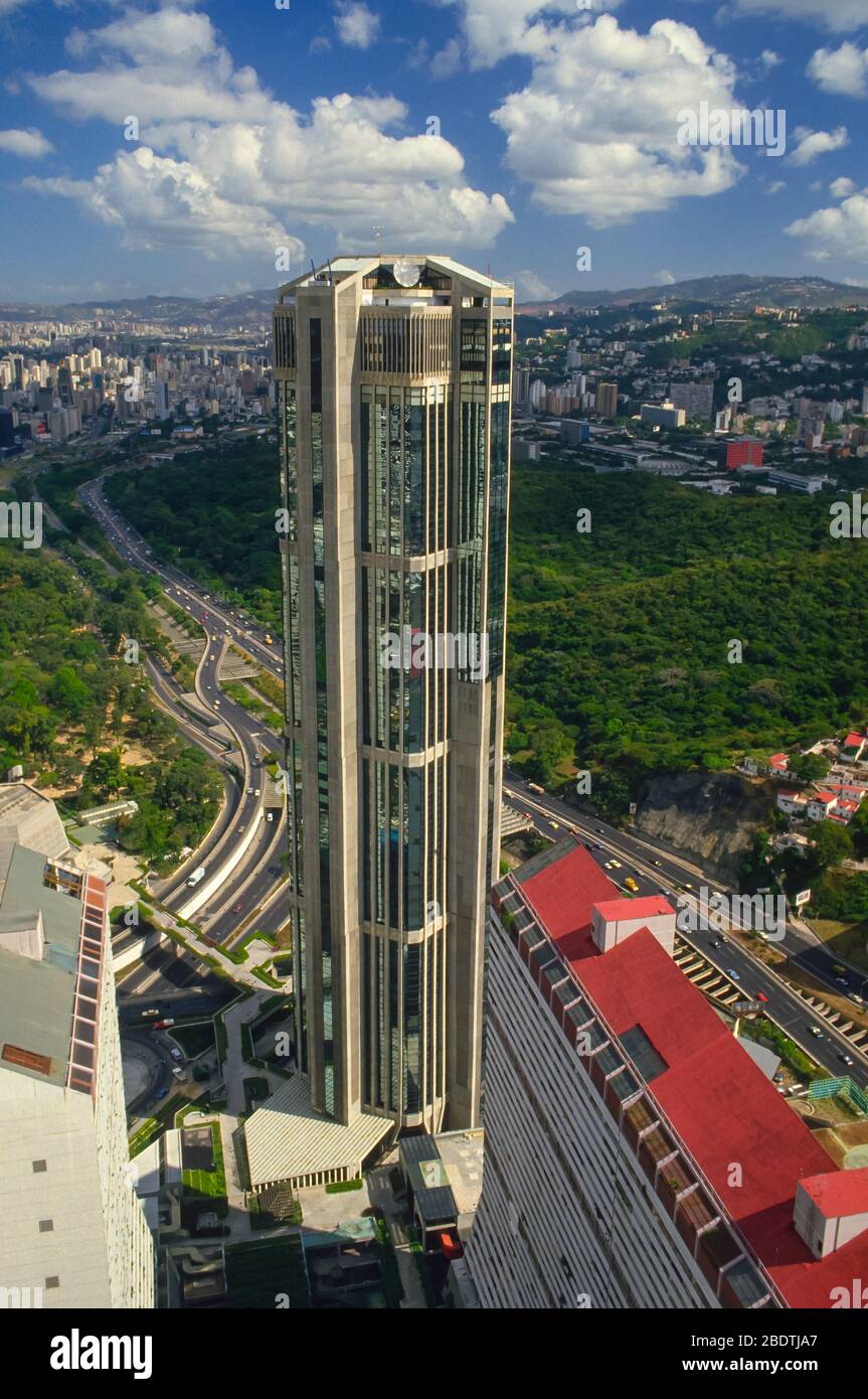 CARACAS, VENEZUELA - Parque Central tower in downtown Caracas in 1988. Stock Photo