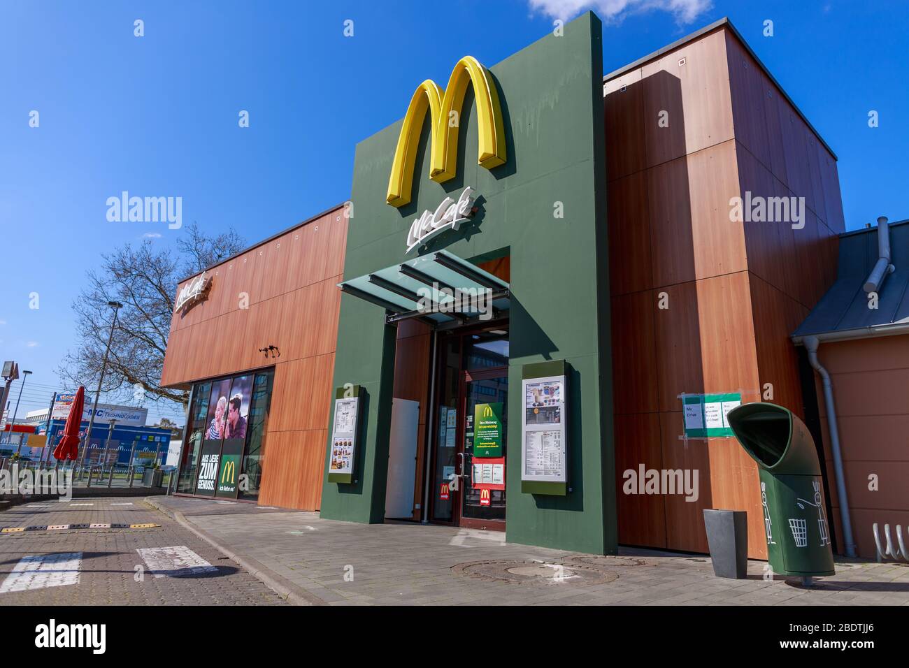 HANOVER / GERMANY - APRIL 7, 2020: McDonalds brand on a Mc Donalds branch in Hanover. Stock Photo
