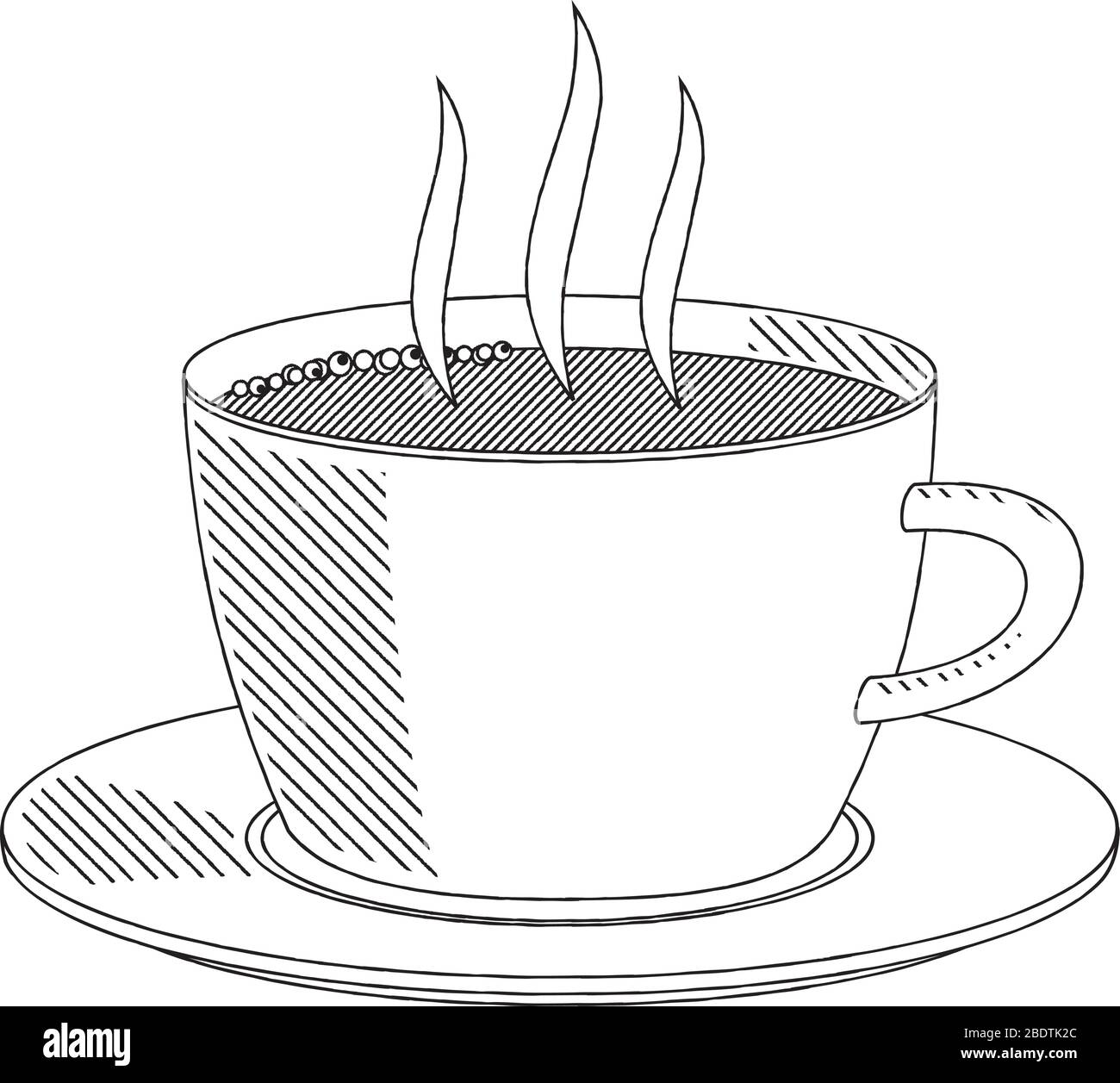 Coffee cup/ tea cup - black and white illustration/ drawing Stock ...