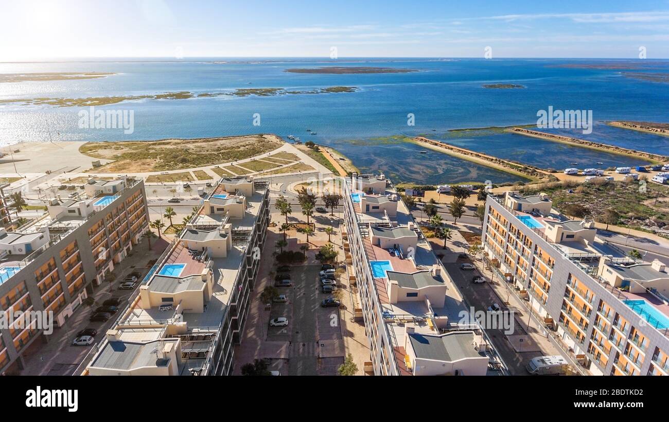 Aerial view of Olhao, Algarve, Portugal Stock Photo Alamy