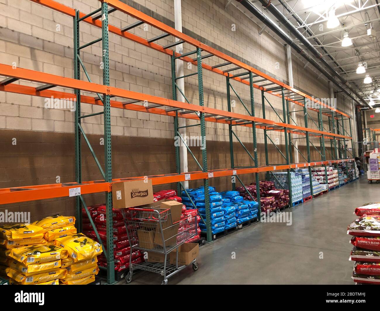Empty shelving at a Costco store , Alabama Stock Photo Alamy