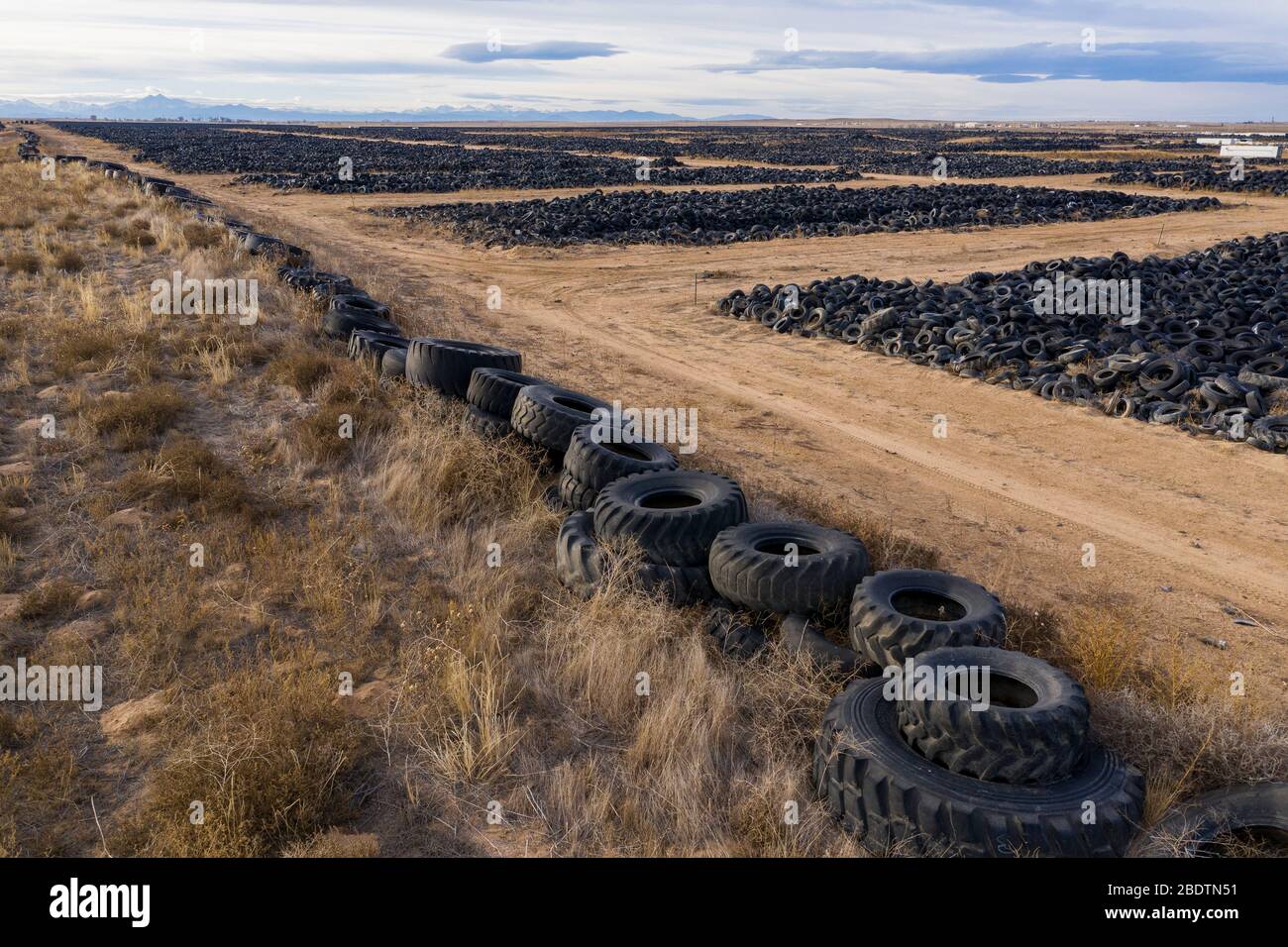 Mountains of Tires in a Landfill in the Colorado Plains Stock Photo Alamy