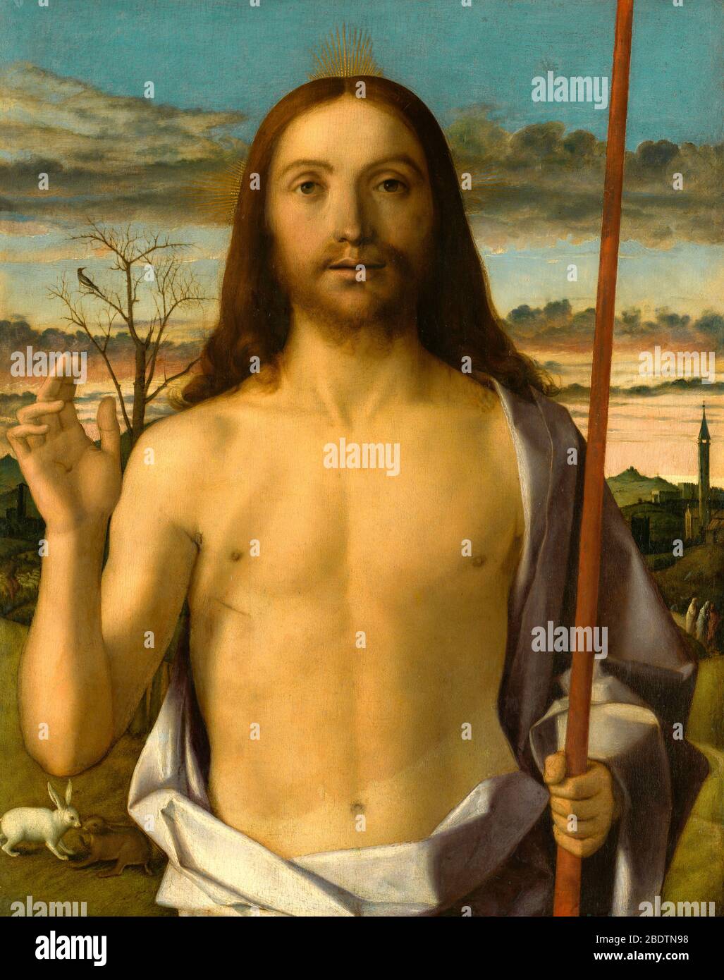 Christ Blessing - Giovanni Bellini, circa 1500 Stock Photo