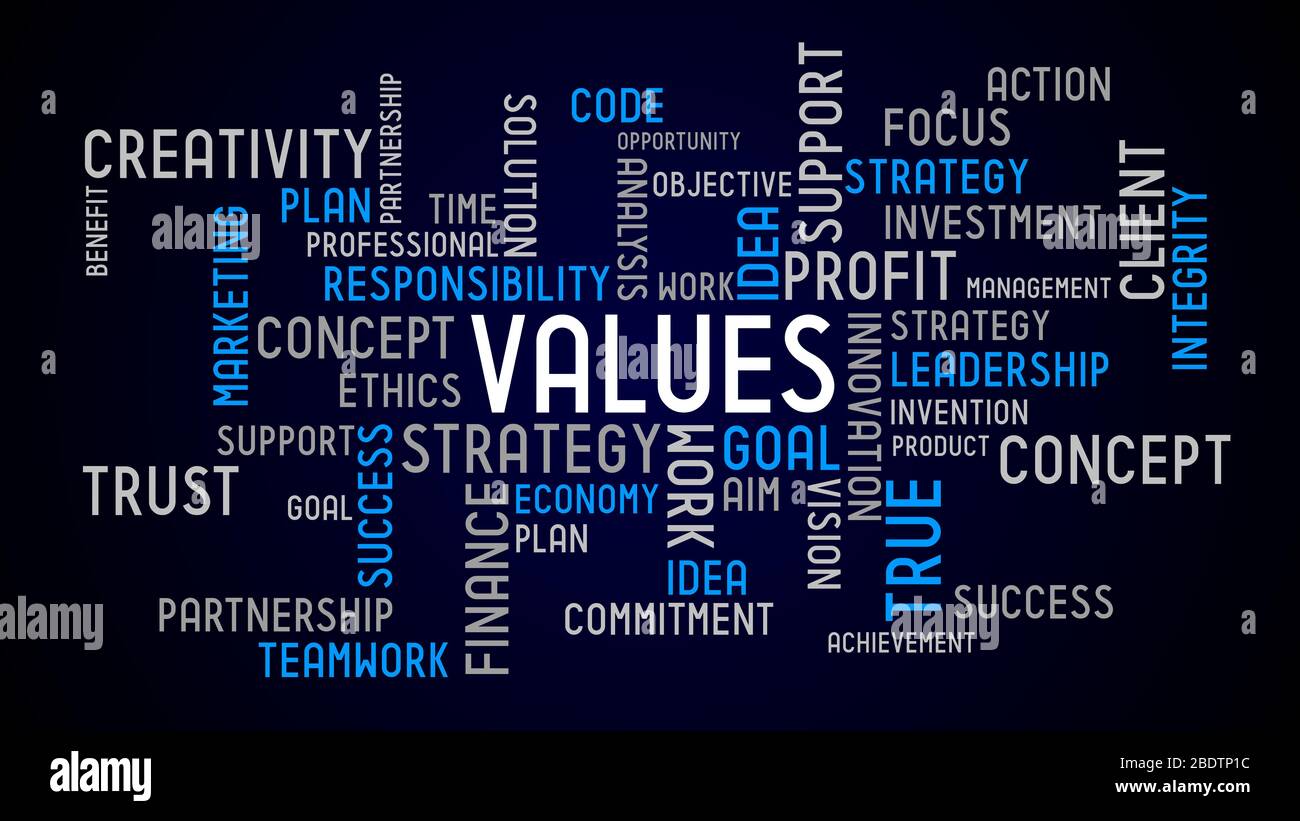 Values Typography Design Values - typographic concept Stock Photo - Alamy