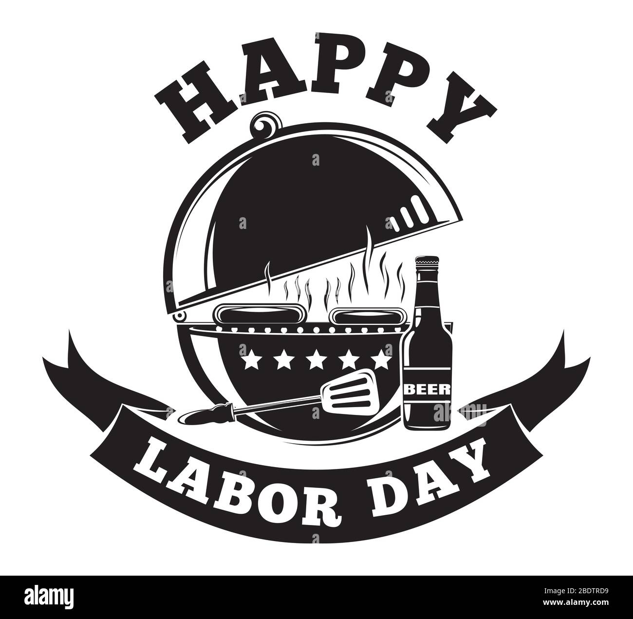 Labor Day logo design with grill barbecue BBQ Stock Vector Image & Art Alamy