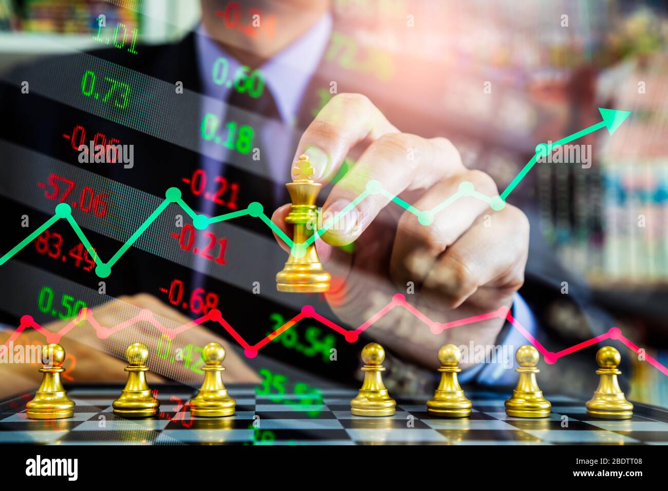 chess game on board indicators chart forex and graph stock market finance  investment business digital marketing finance concept Stock Photo - Alamy