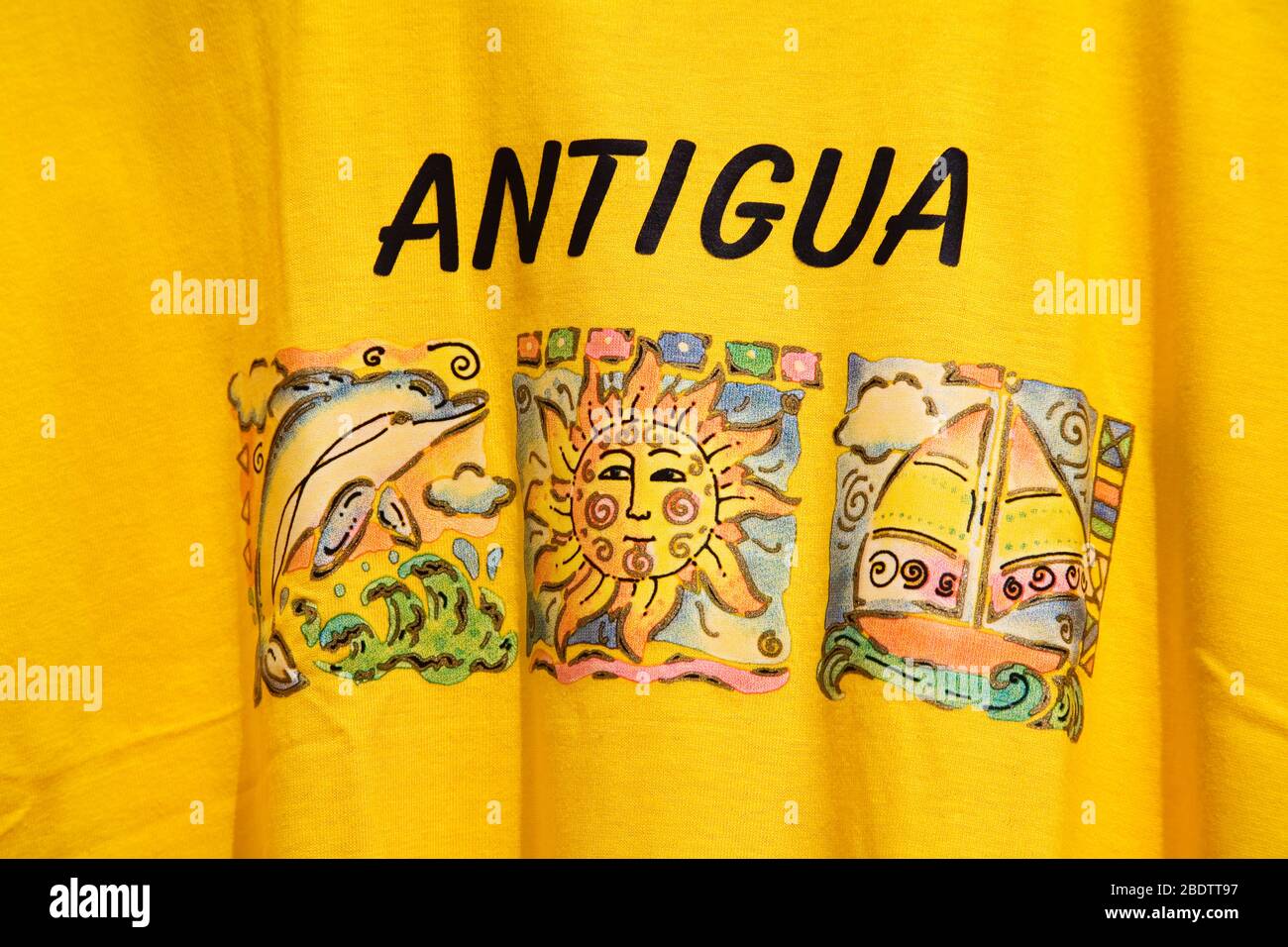 Teeshirt, Heritage Quay, St. Johns City, Antigua Island, Antigua & Barbuda, Lesser Antilles, Caribbean Stock Photo