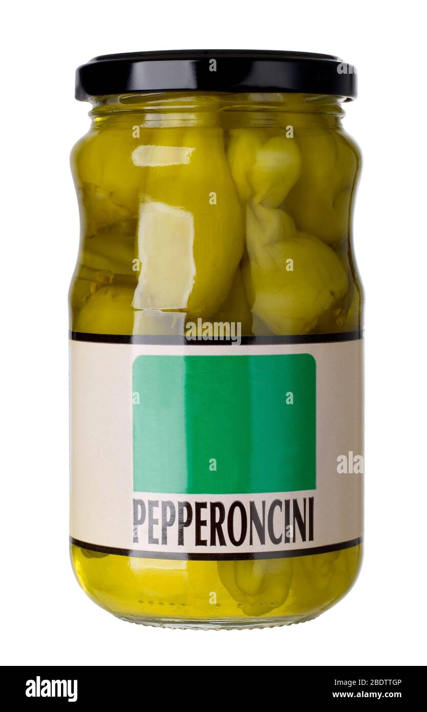 Pickled peppers in jar Stock Photo Alamy