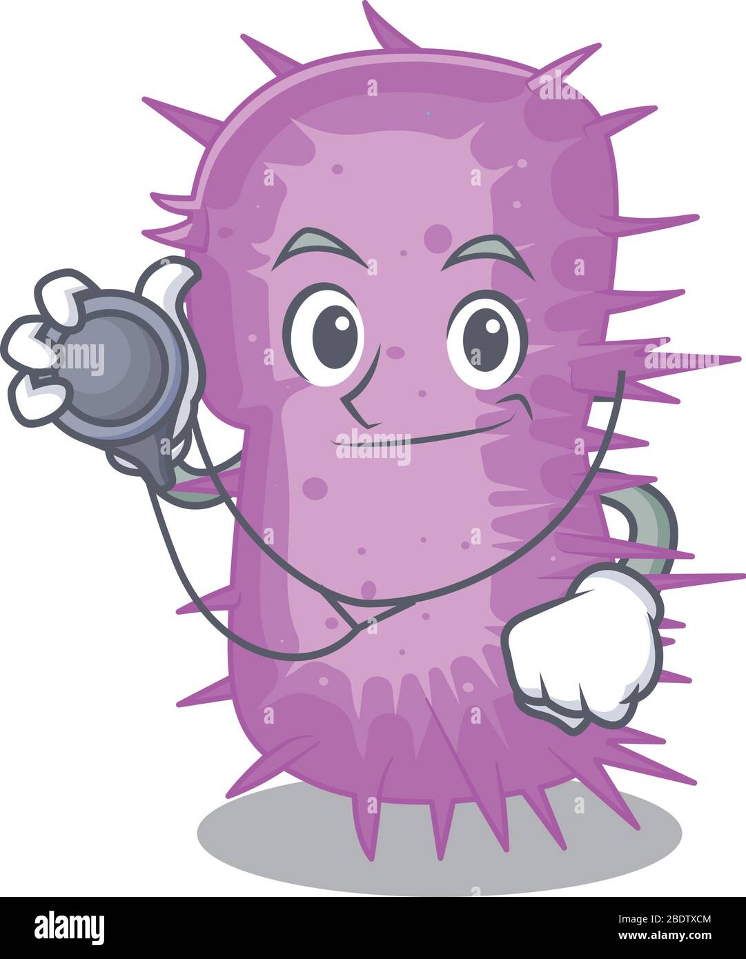 Acinetobacter baumannii in doctor cartoon character with tools Stock Vector