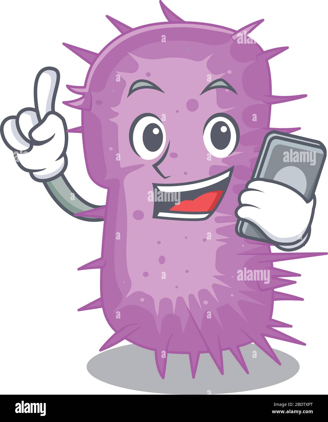 Acinetobacter baumannii cartoon character speaking on phone Stock Vector