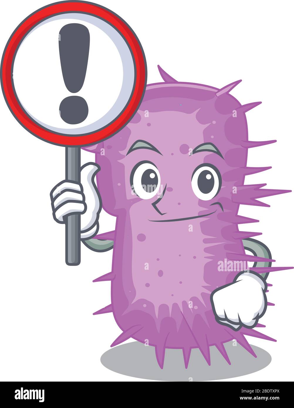 An icon of acinetobacter baumannii cartoon design style with a sign board Stock Vector