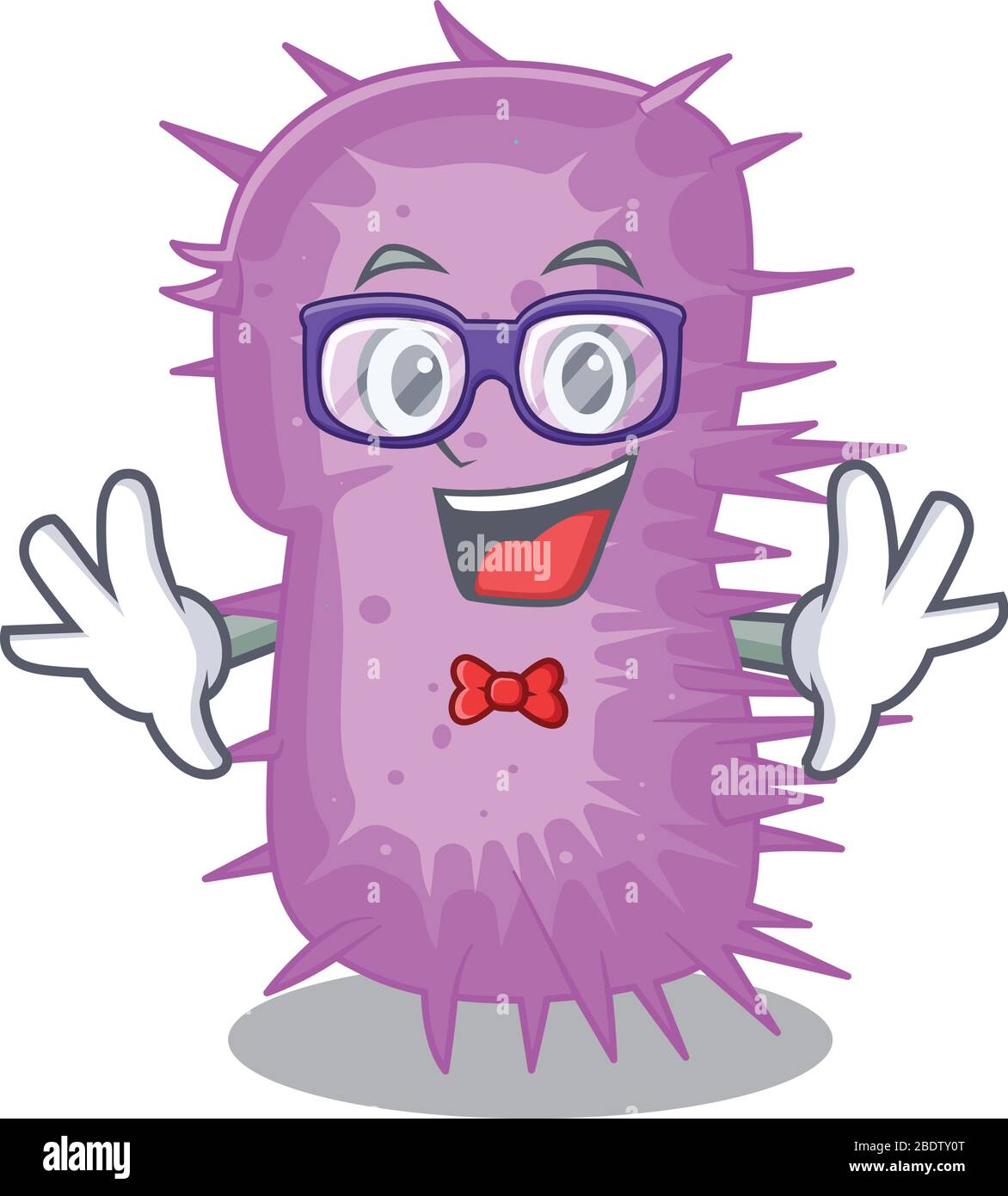 Mascot design style of geek acinetobacter baumannii with glasses Stock Vector