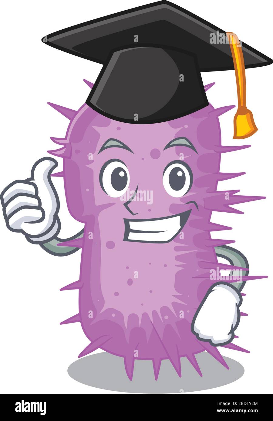 Happy face of acinetobacter baumannii in black graduation hat for the ceremony Stock Vector