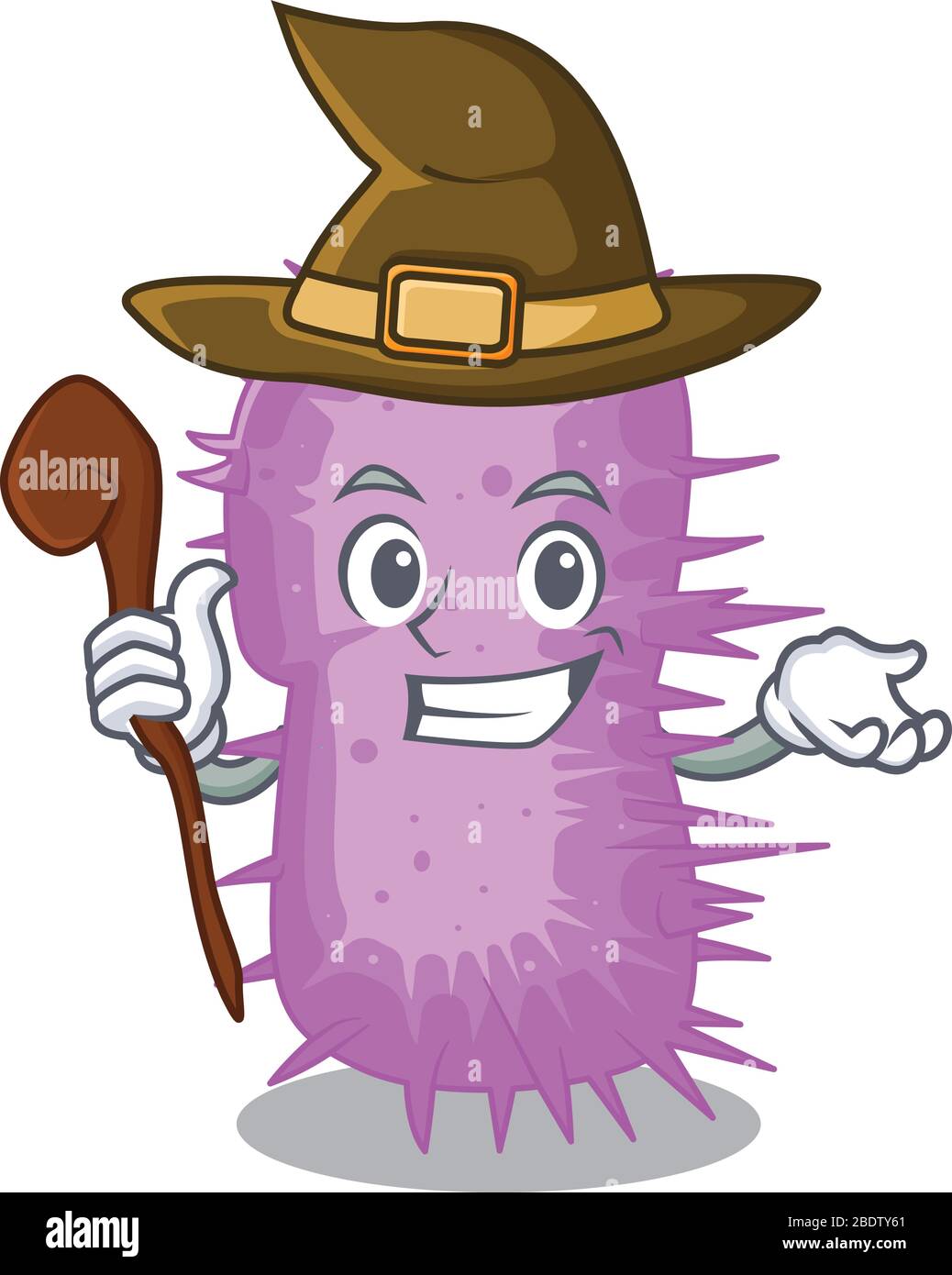 Acinetobacter baumannii sneaky and tricky witch cartoon character Stock Vector