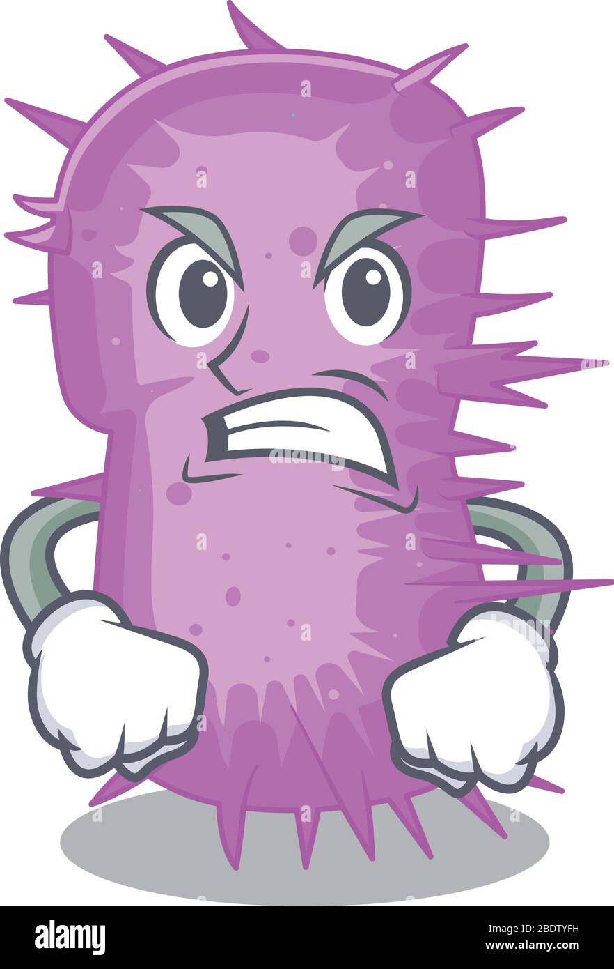 Mascot design concept of acinetobacter baumannii with angry face Stock Vector