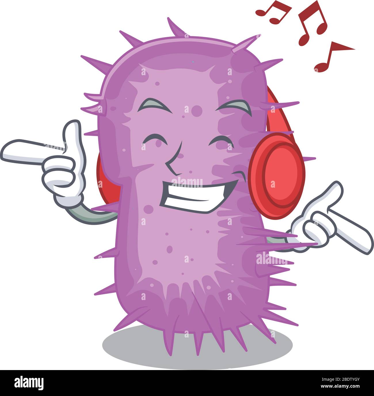Acinetobacter baumannii Cartoon design concept listening music Stock Vector