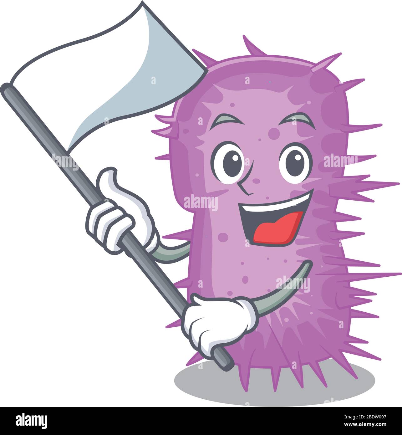 A nationalistic acinetobacter baumannii mascot character design with flag Stock Vector