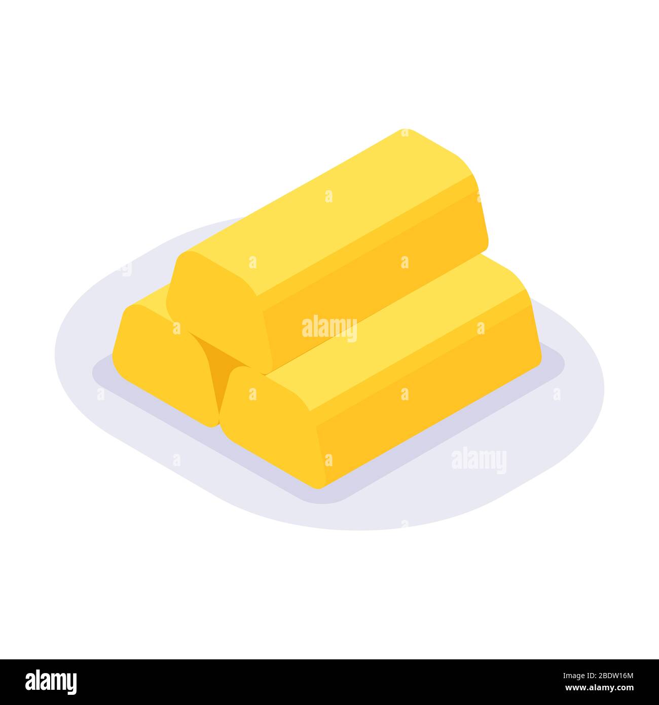 golden gold bar isometric icon with modern flat style color vector ...