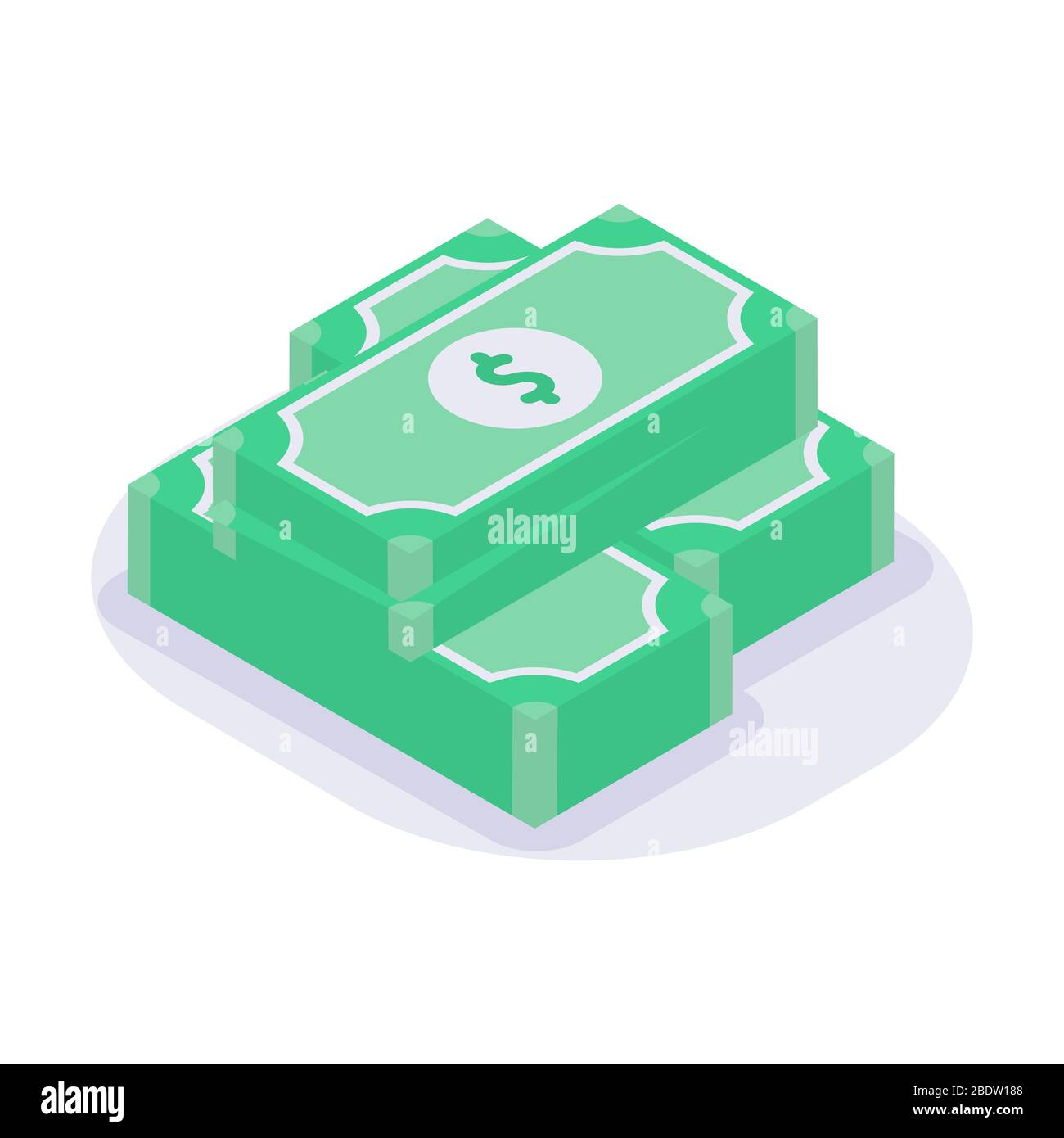 cash money dollar isometric icon with modern flat style color vector ...