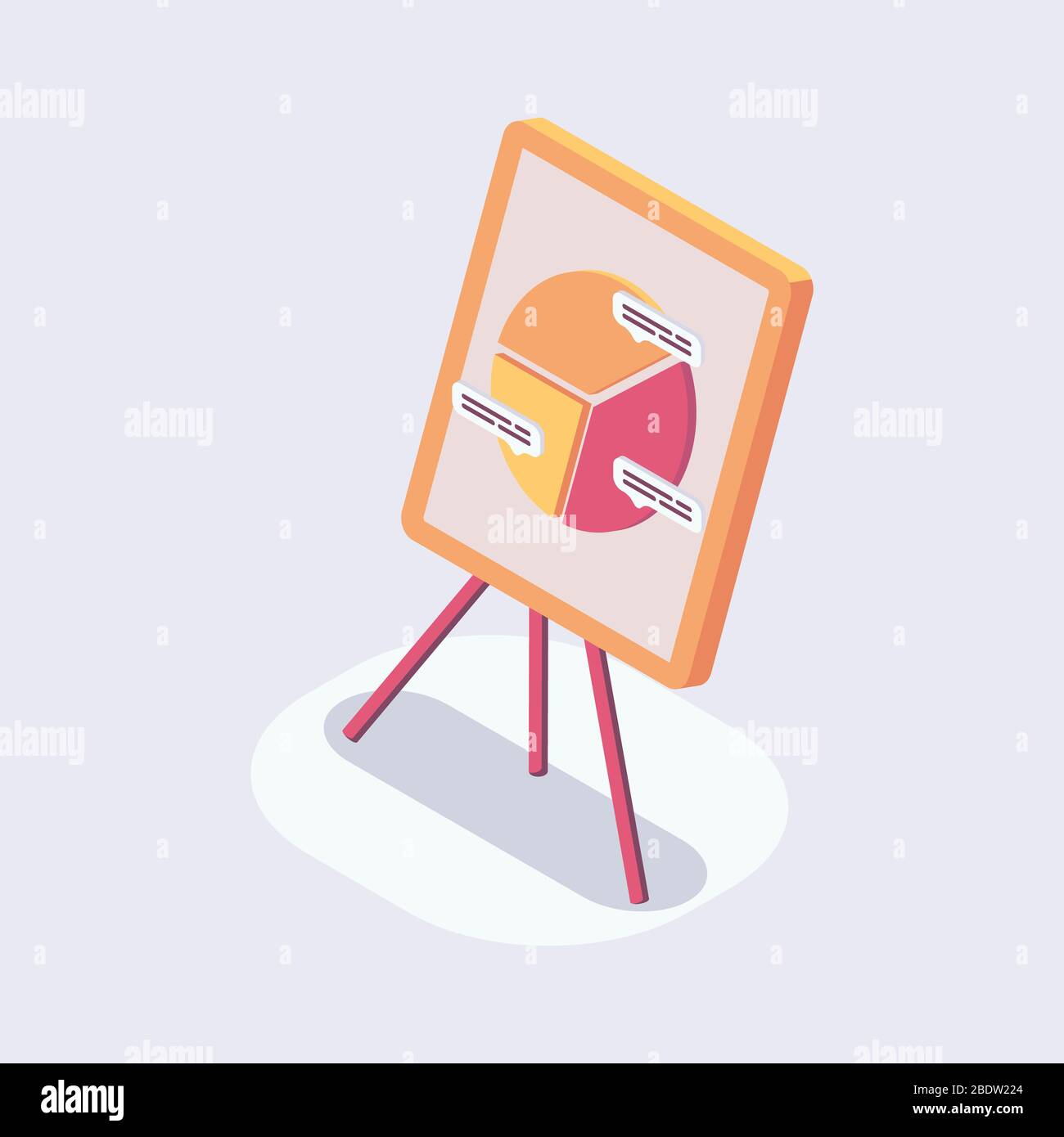 pie chart business presentation isometric icon with modern flat style ...