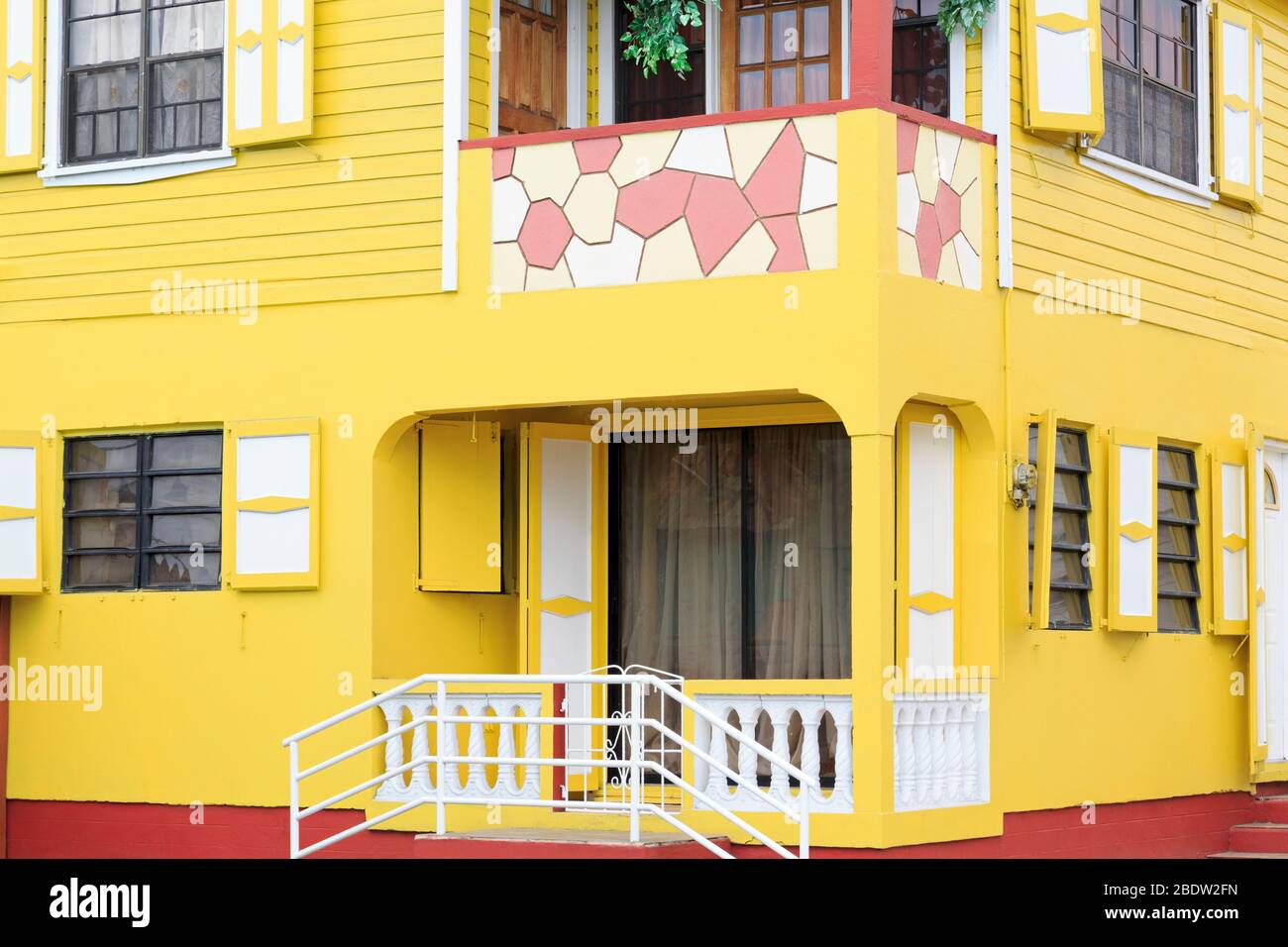 Yellow house in St. John's,Antigua Island,Antigua & Barbuda,Caribbean Stock Photo Alamy