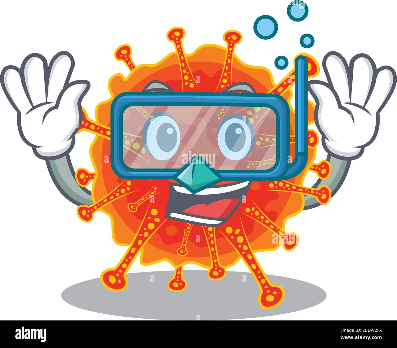 Riboviria Mascot Design Concept Wearing Diving Glasses Stock Vector Image Art Alamy