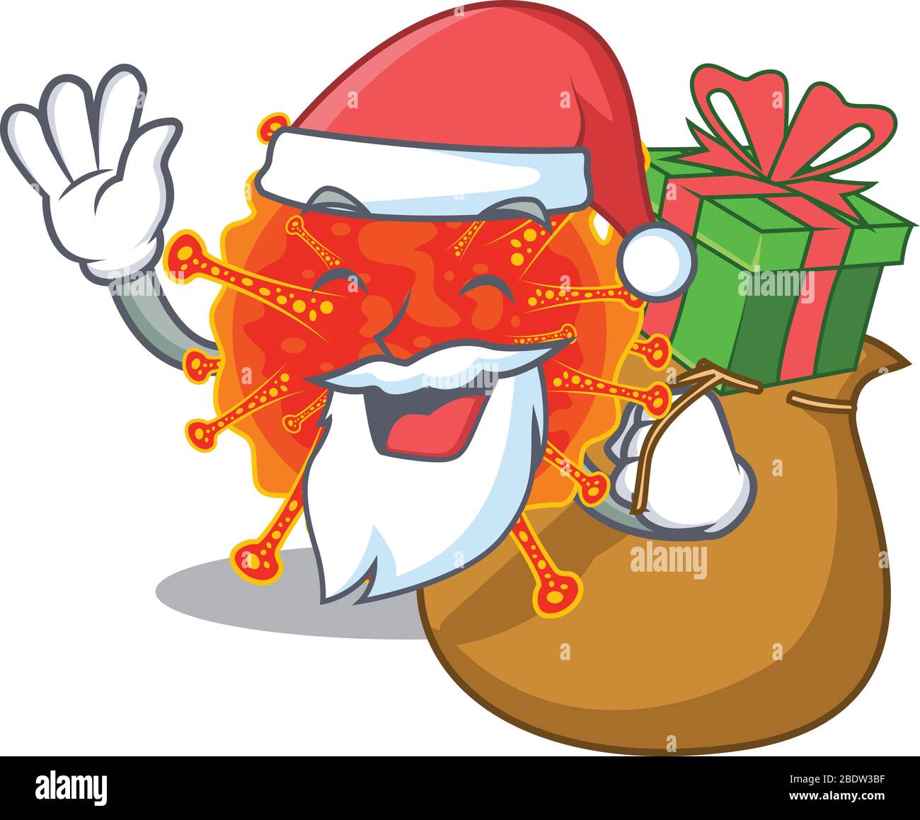 cartoon-design-of-riboviria-santa-with-christmas-gift-stock-vector-image-art-alamy