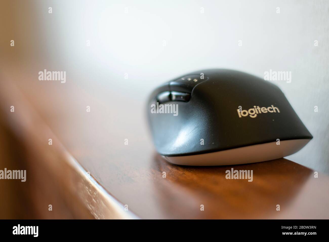 This Logitech wireless mouse is reliable and comfortable to use. Stock Photo