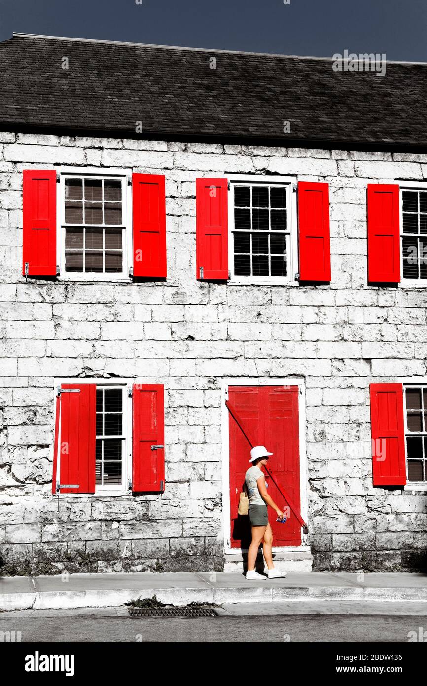 Magna Carta Court Building, Parliament Street, Nassau, New Providence Island, Bahamas (Model Released) Stock Photo