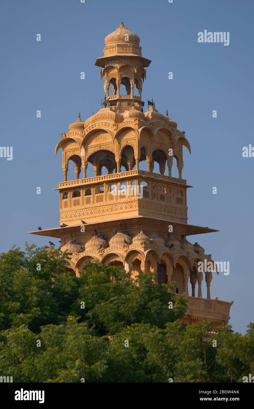 Tazia Tower Badal Vilas Mandir Palace Jaisalmer Rajasthan India Stock Photo