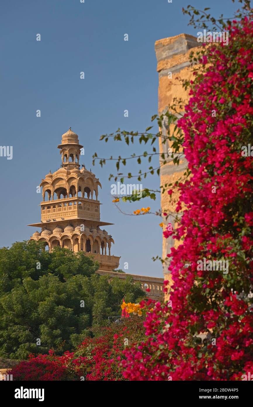 Tazia Tower Badal Vilas Mandir Palace Jaisalmer Rajasthan India Stock Photo