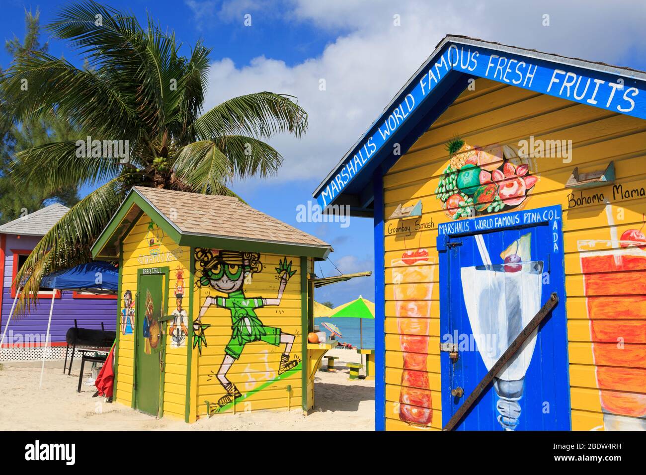 Hut, Junkanoo Beach, Nassau, New Providence Island, Bahamas Stock Photo