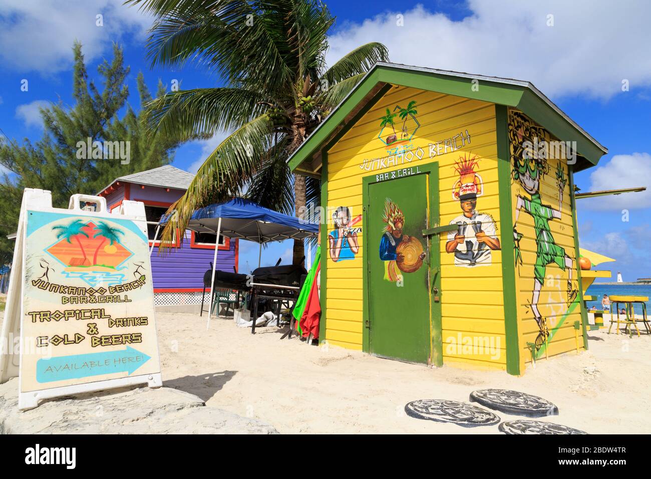 Hut, Junkanoo Beach, Nassau, New Providence Island, Bahamas Stock Photo