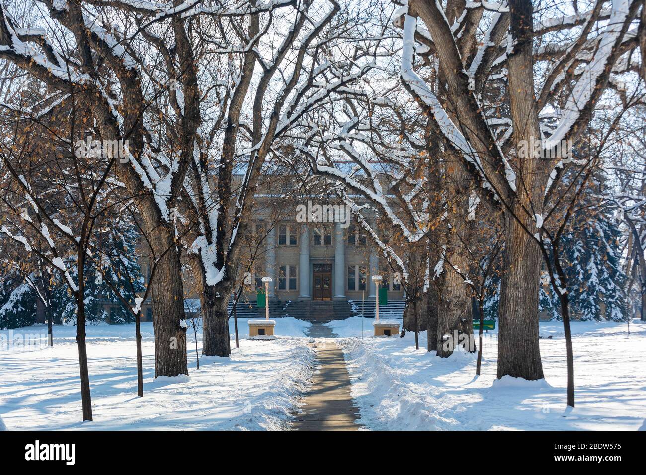 Colorado State University Administration Building in Fort Collins, Colorado Stock Photo
