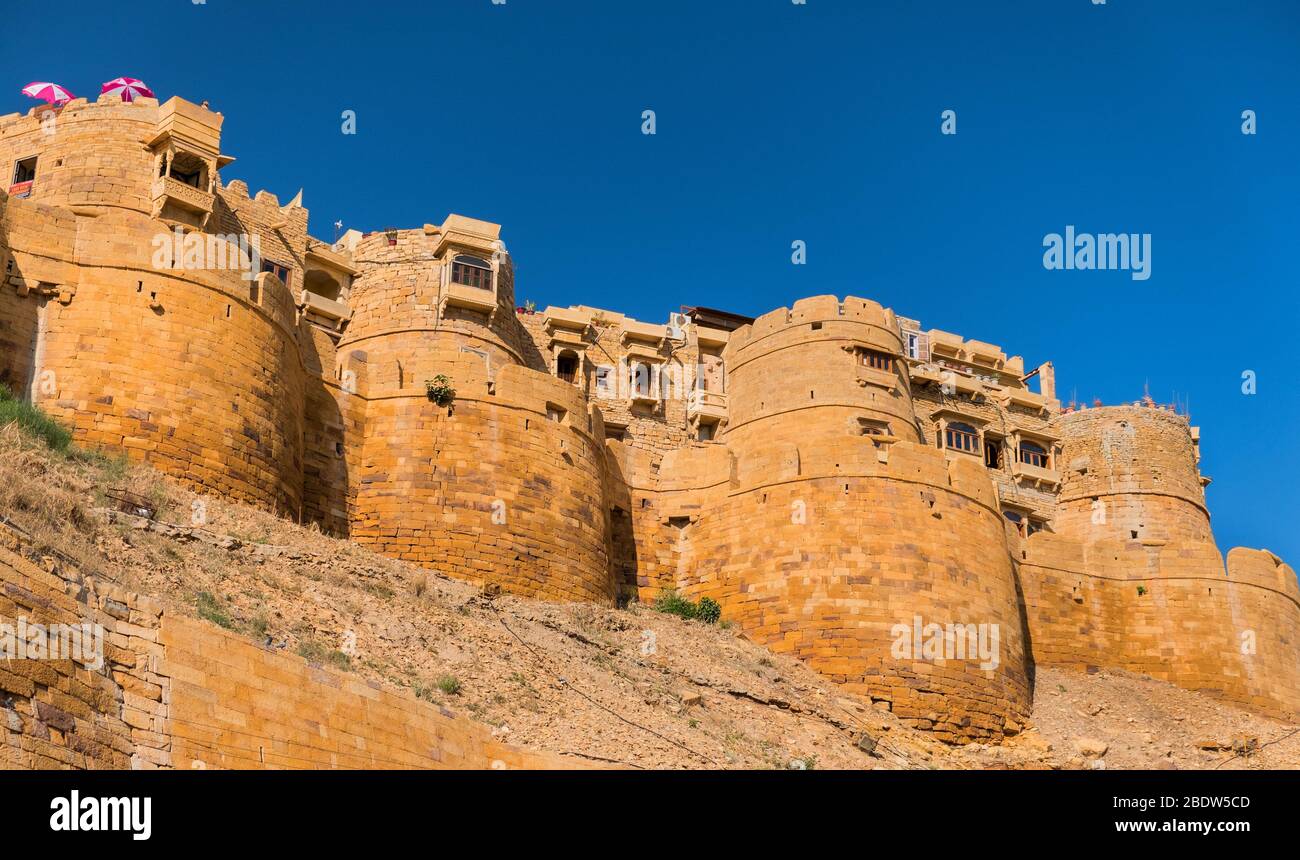 Jaisalmer Fort bastions Rajasthan India Stock Photo