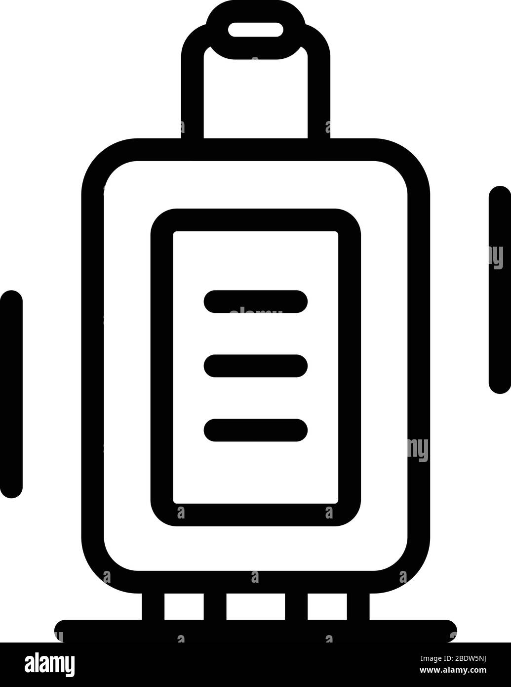 Suitcase on wheels icon, outline style Stock Vector