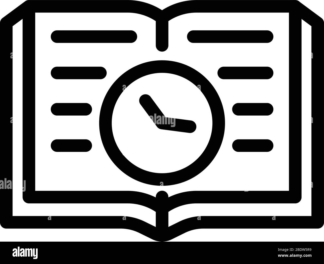 Open book and time icon, outline style Stock Vector Image & Art - Alamy
