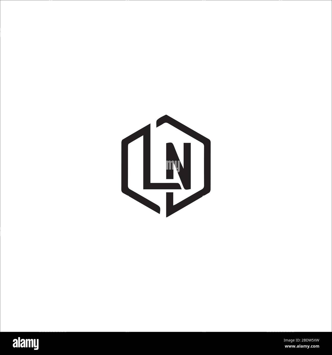 Initial letter ln logo or nl logo vector design template Stock Vector